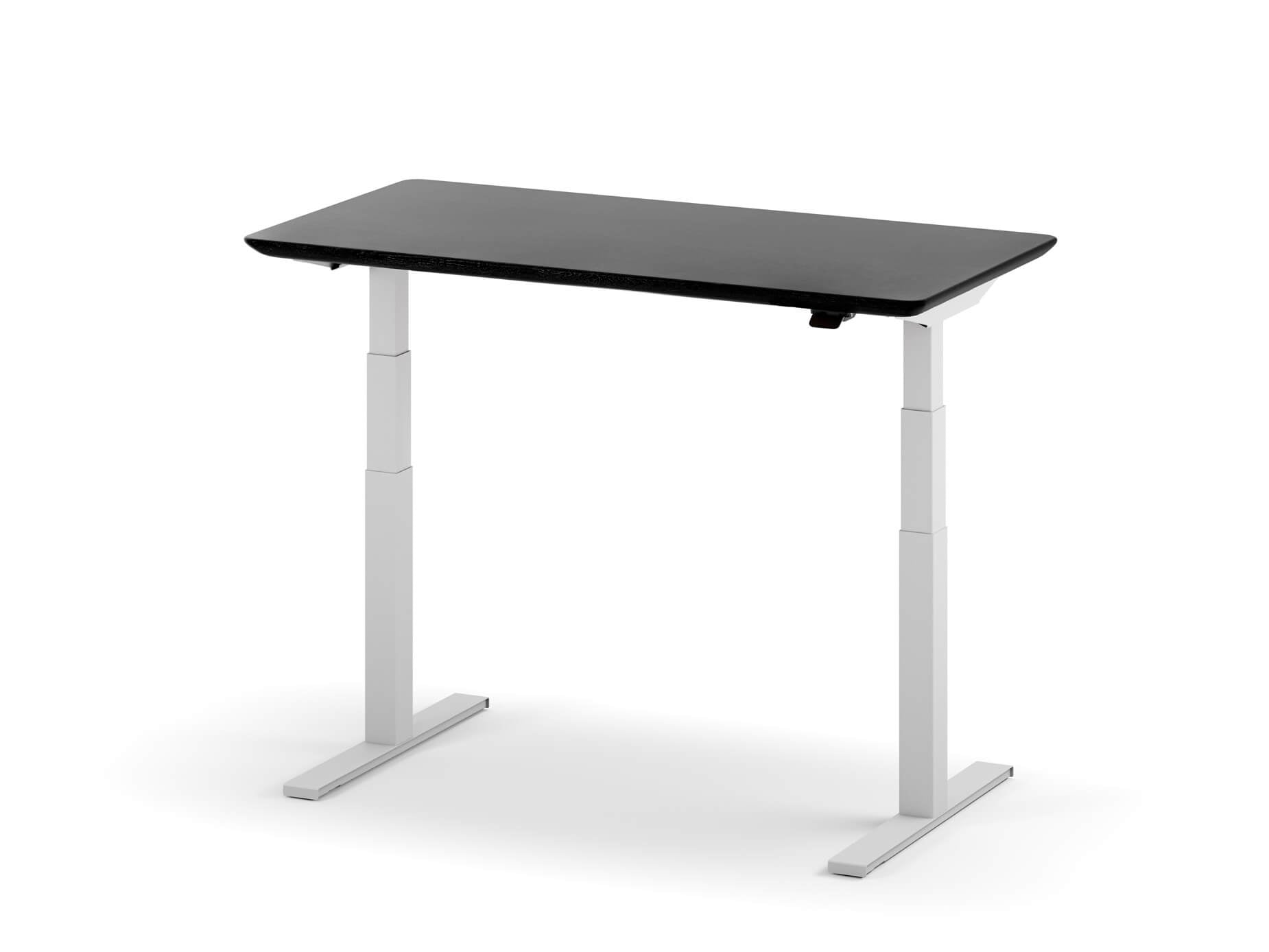 standing desk black oak