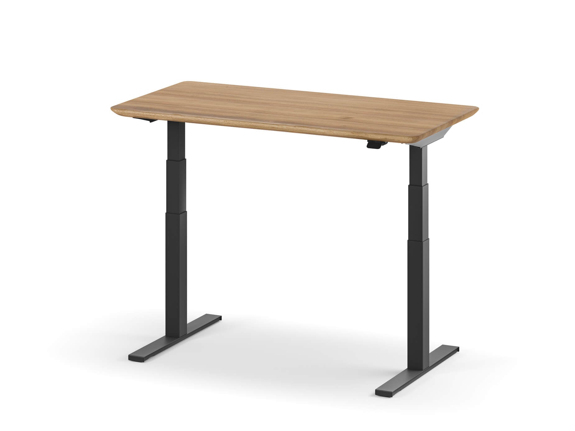 standing desk pro solid oak black legs standing position