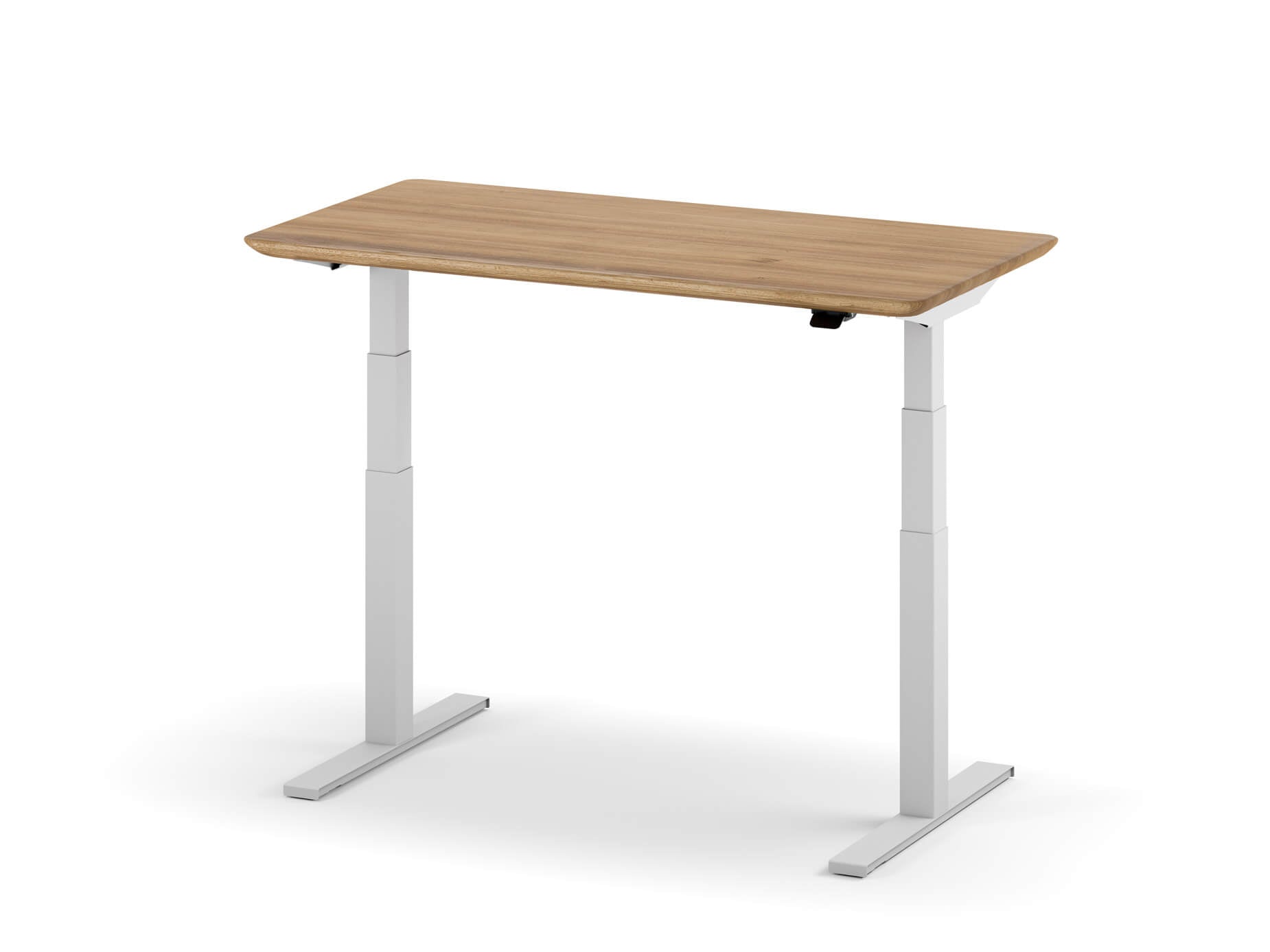 standing desk pro solid oak white legs standing position