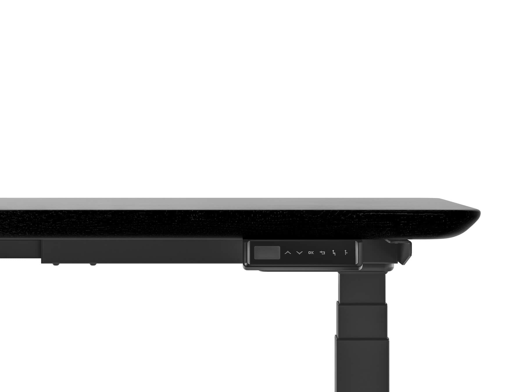 standing desk black oak