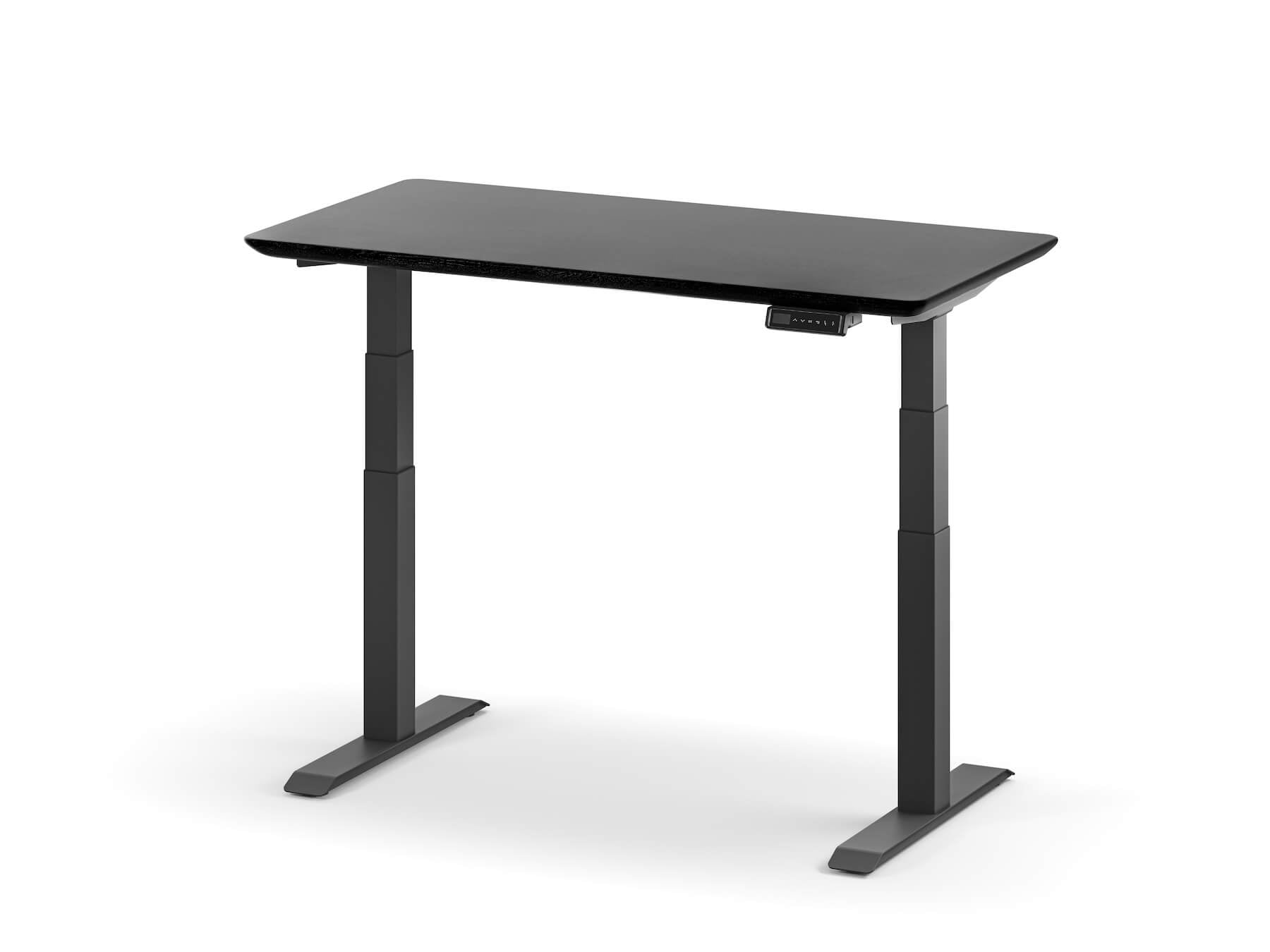 standing desk black oak