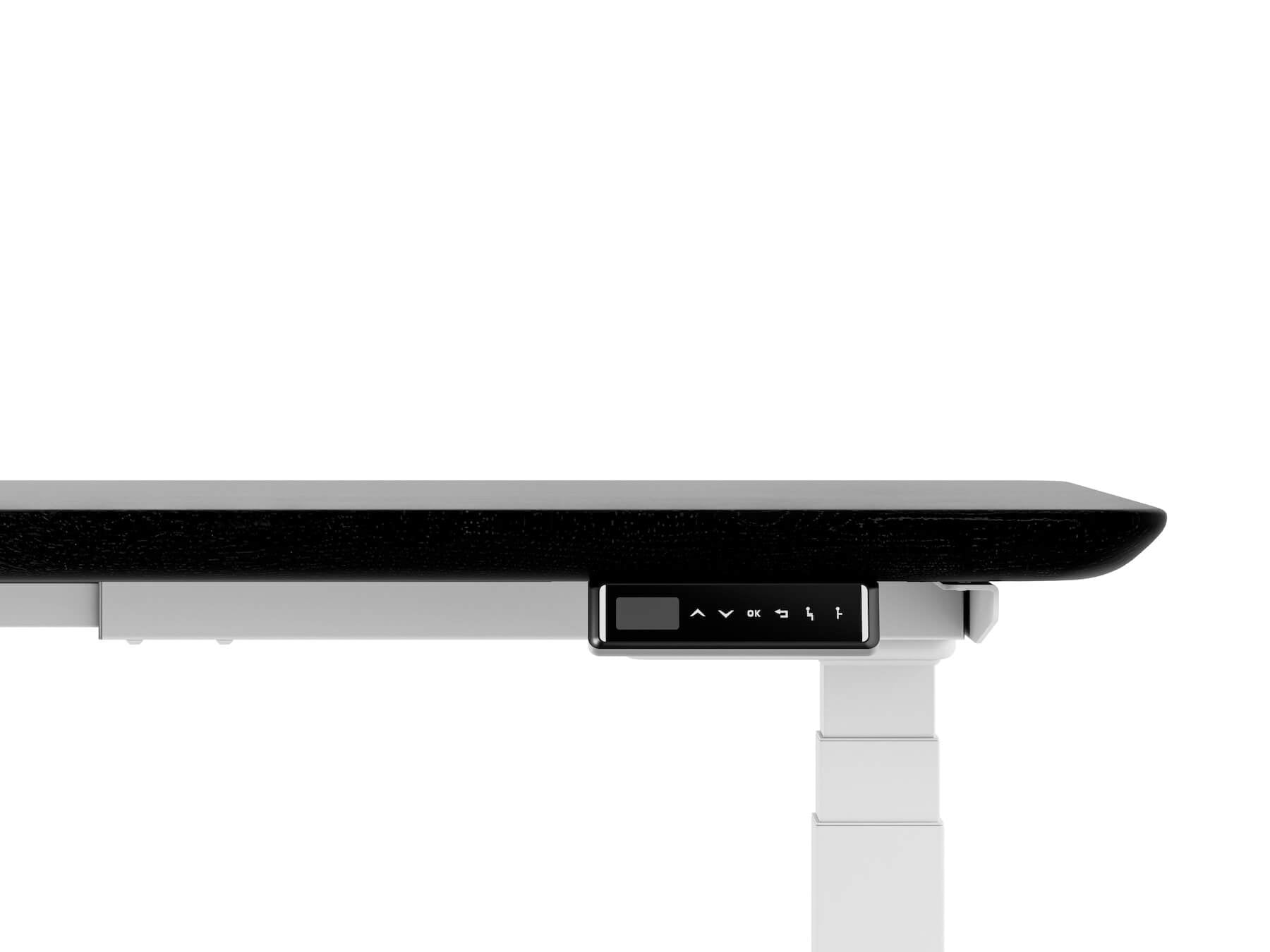 standing desk black oak