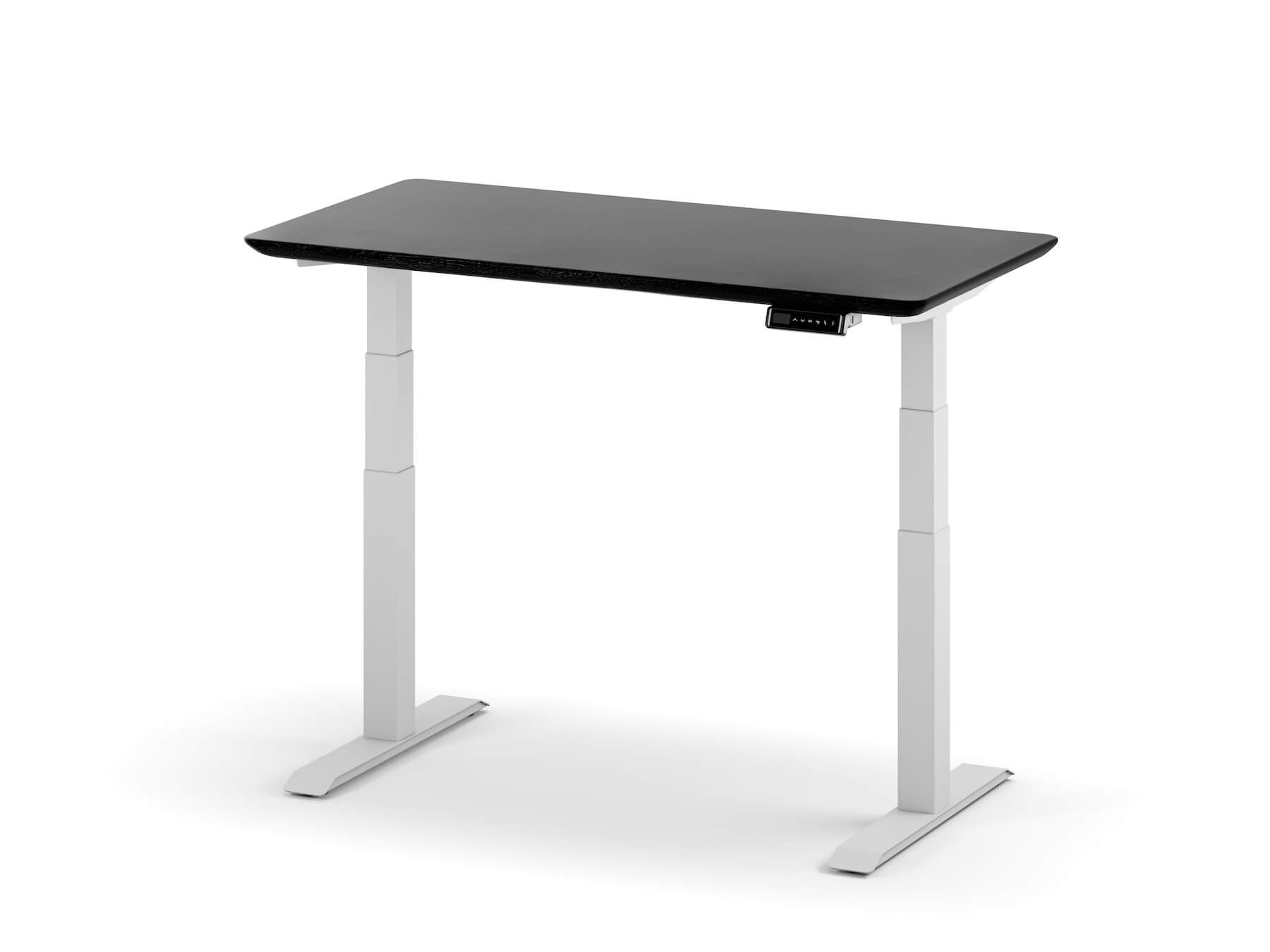 standing desk black oak