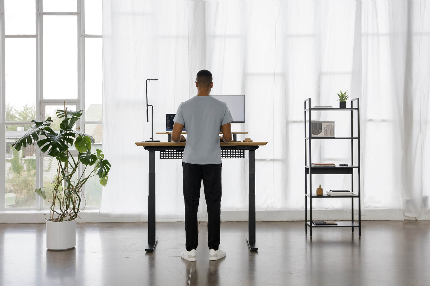 standing desk solid oak