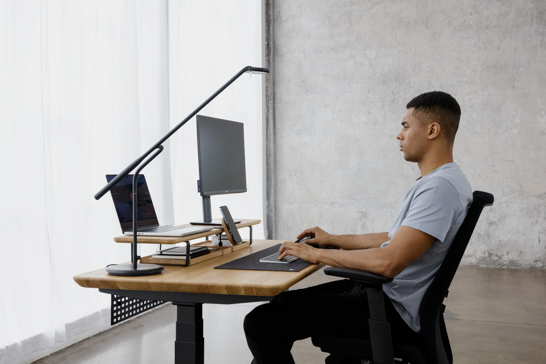 standing desk solid oak