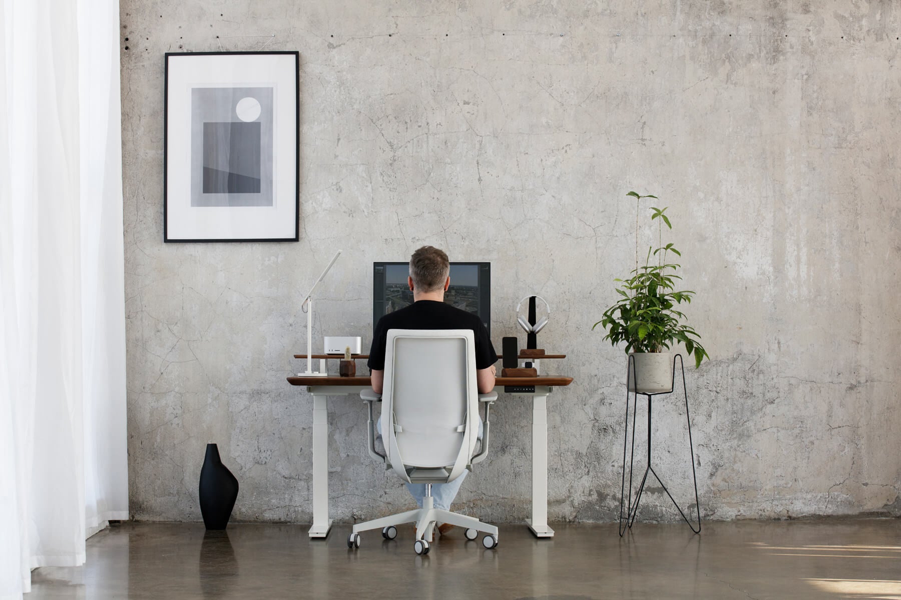 standing desk solid walnut