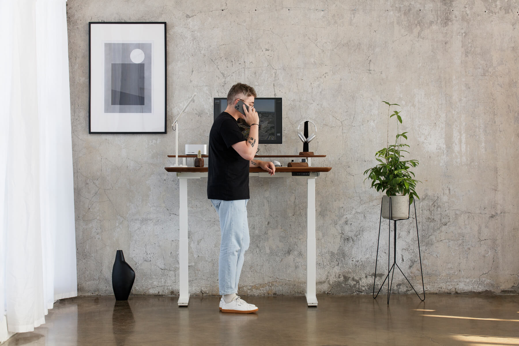 standing desk solid walnut