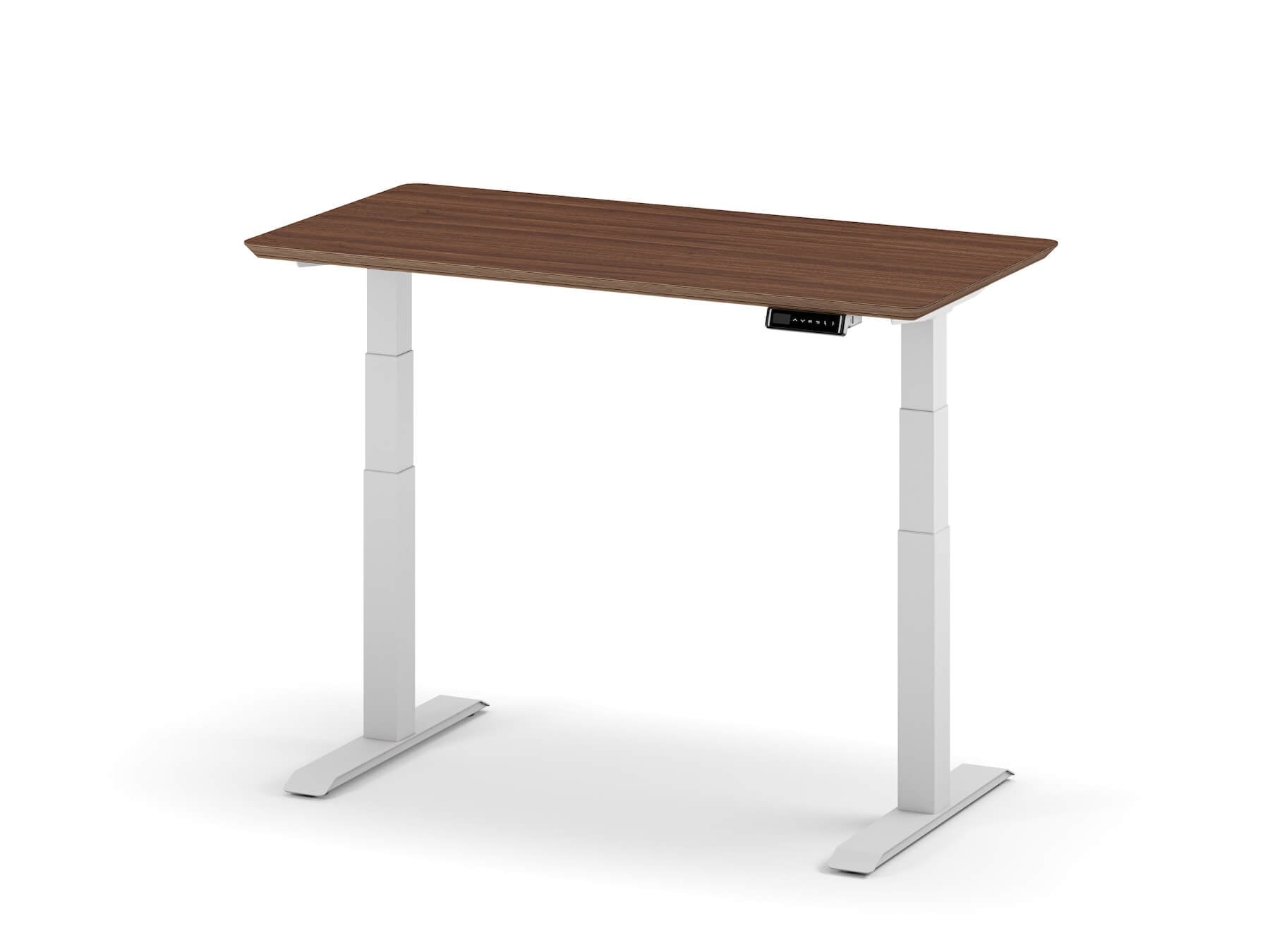 standing desk touch walnut veneer white legs