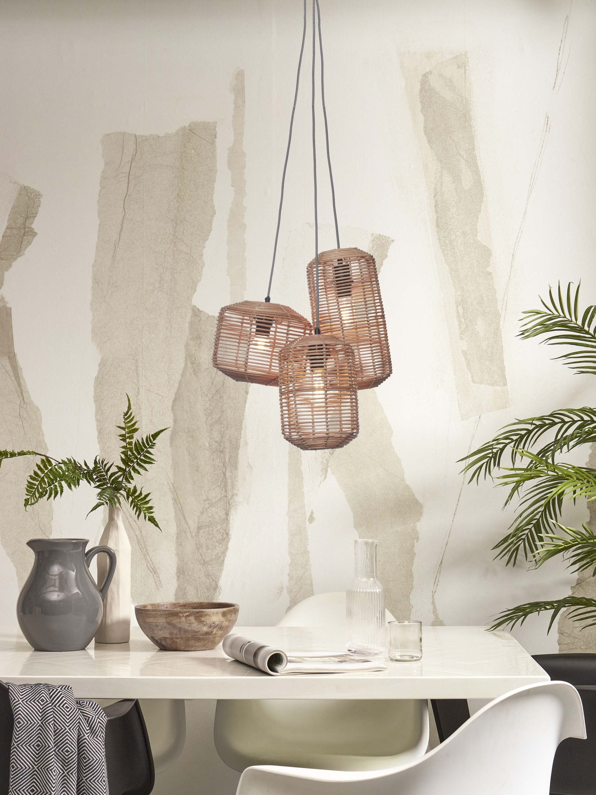 Hanging Lamp - TANAMI - Rattan / 3-Shade