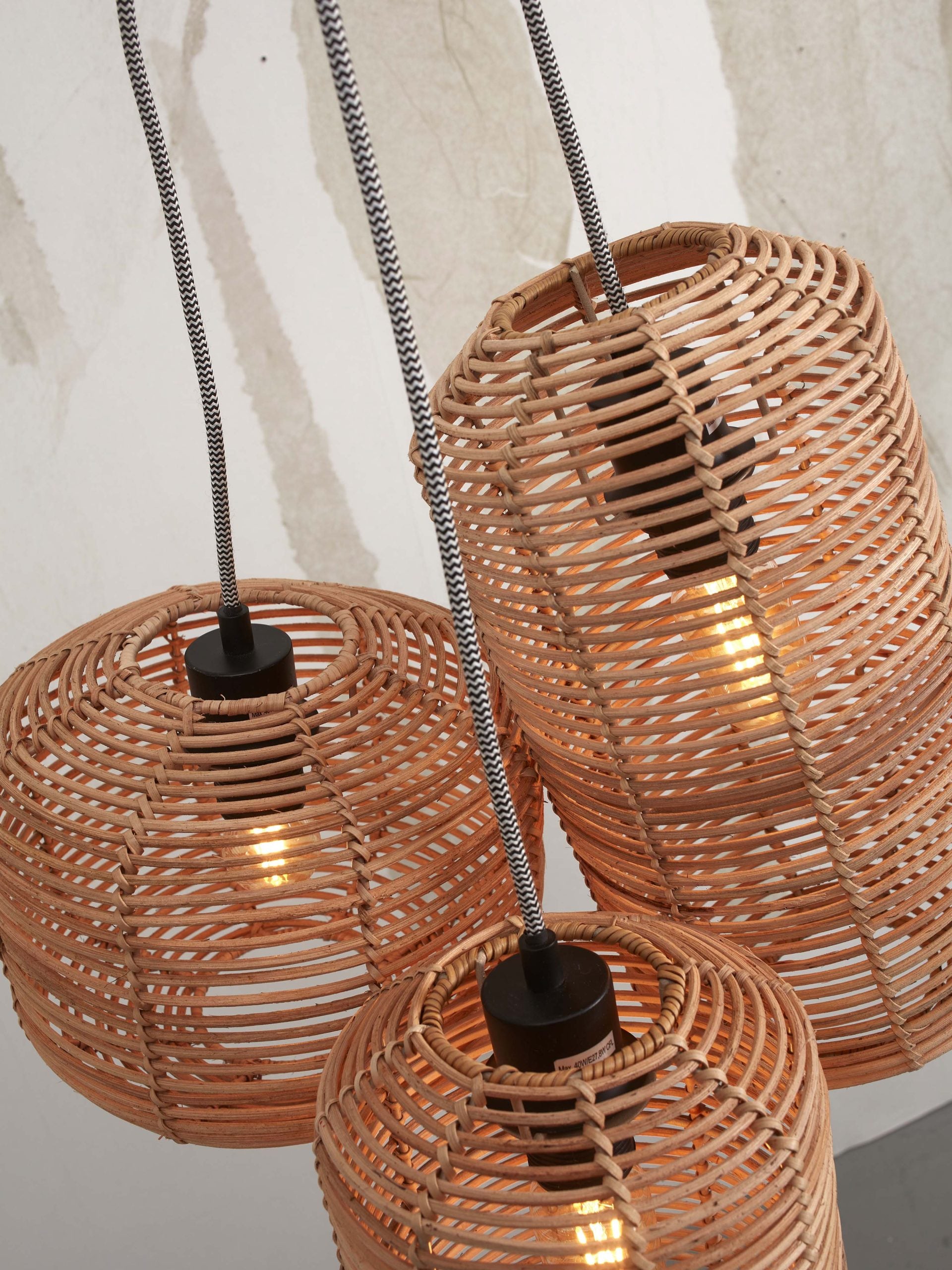 Hanging Lamp - TANAMI - Rattan / 3-Shade