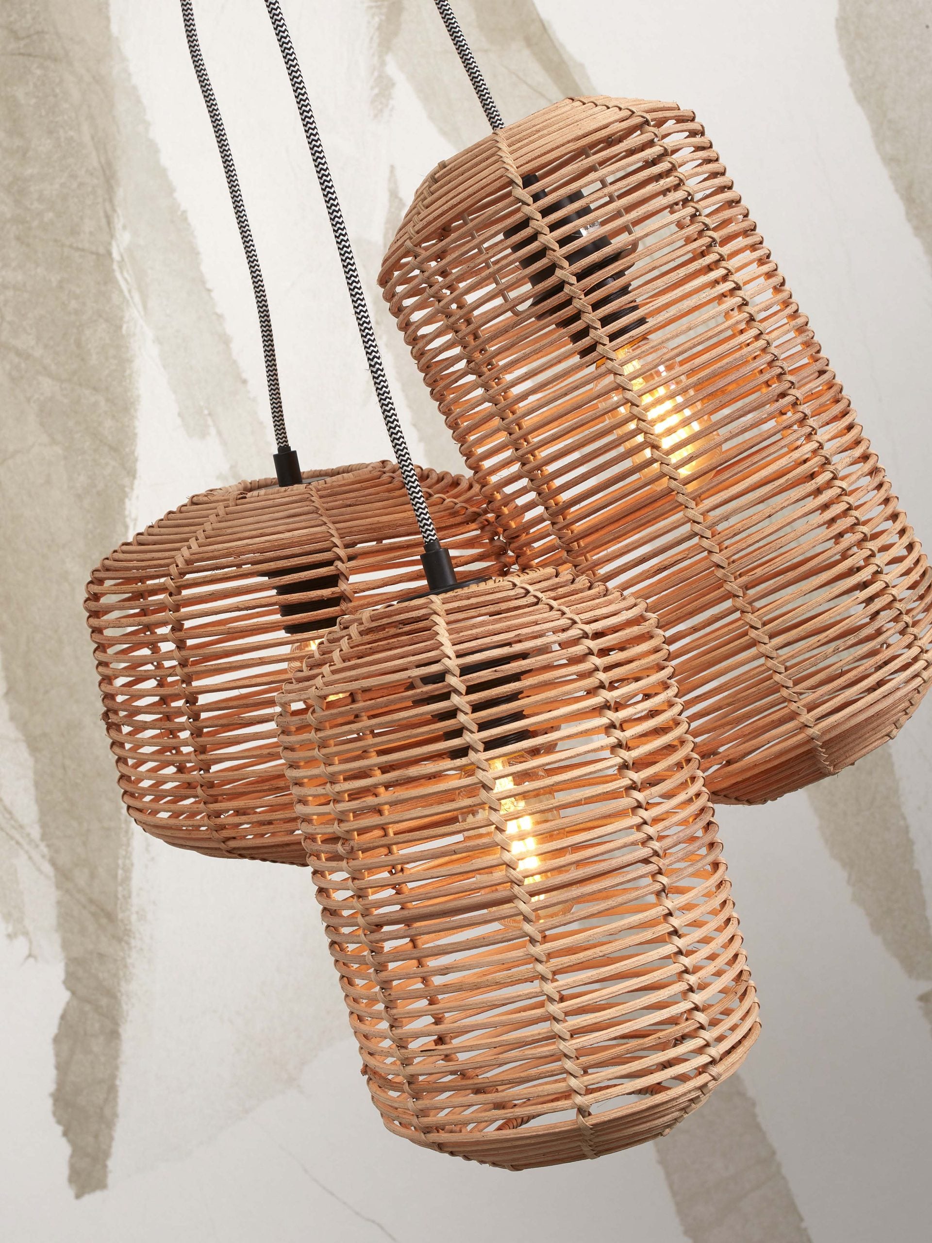 Hanging Lamp - TANAMI - Rattan / 3-Shade