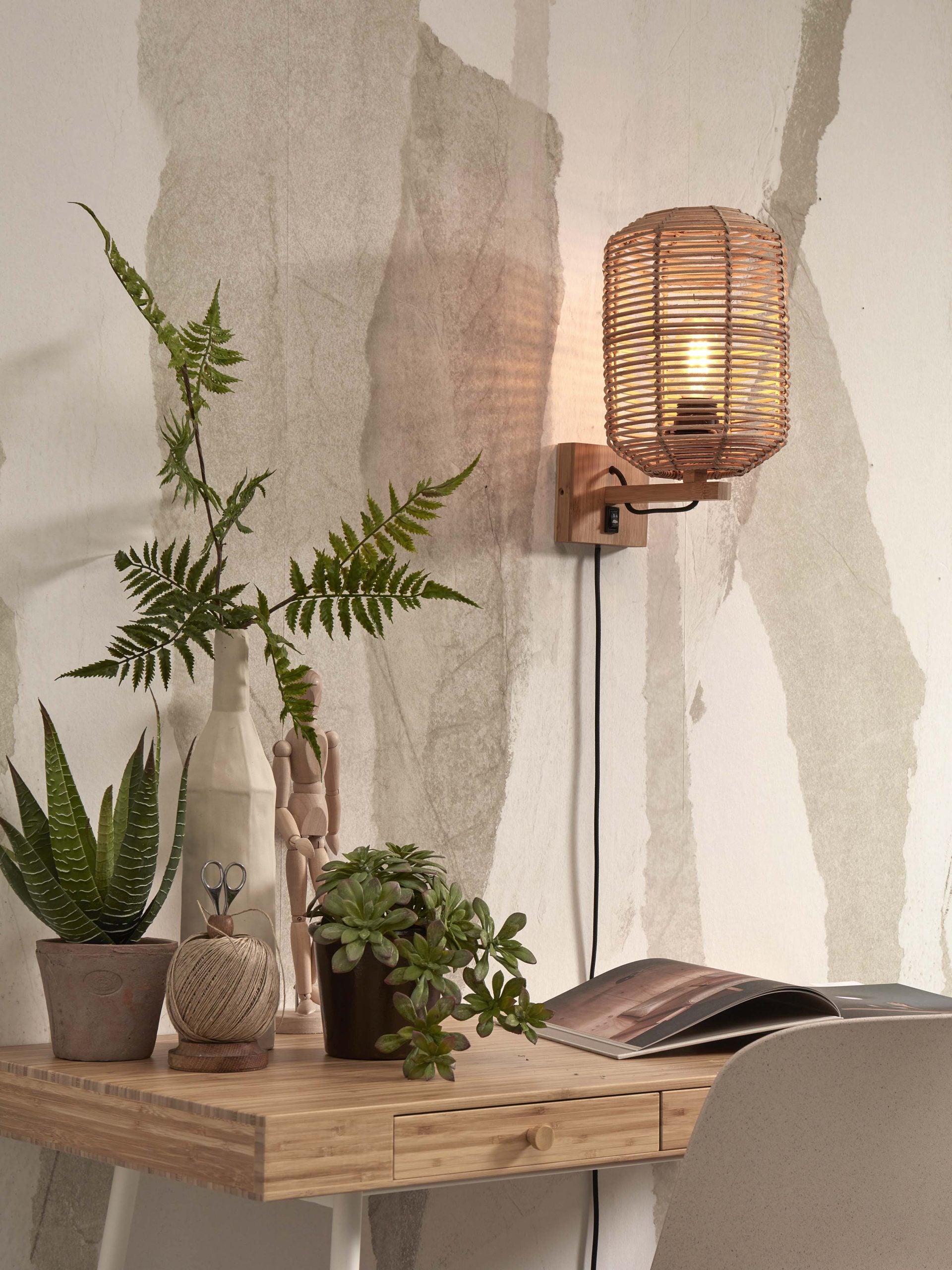 Wall Lamp - TANAMI - Rattan - Tube