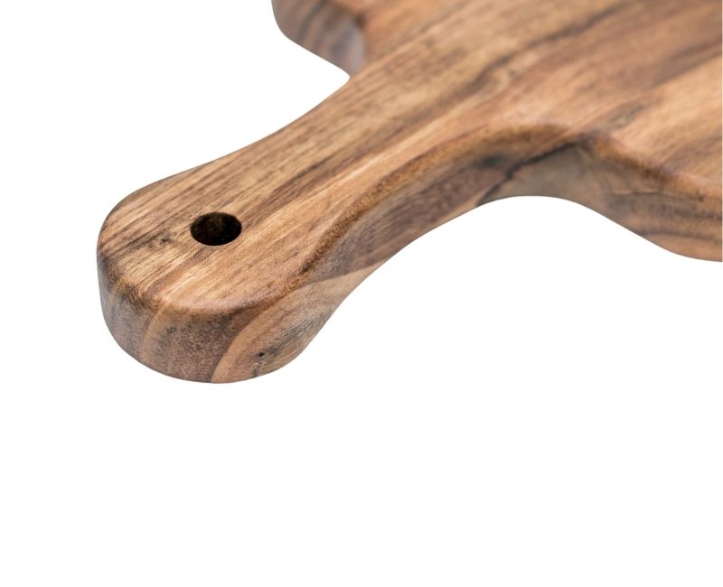 walnut serving board handle detail