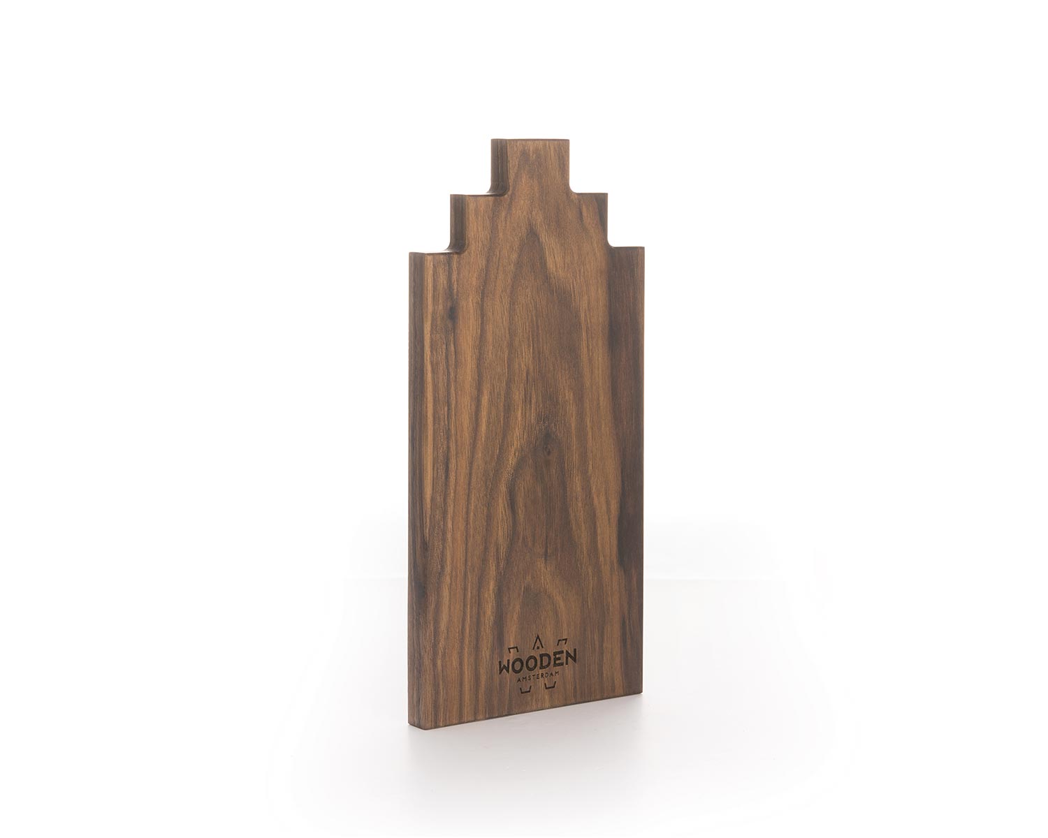 amsterdam canal house serving board in walnut wood 30cm