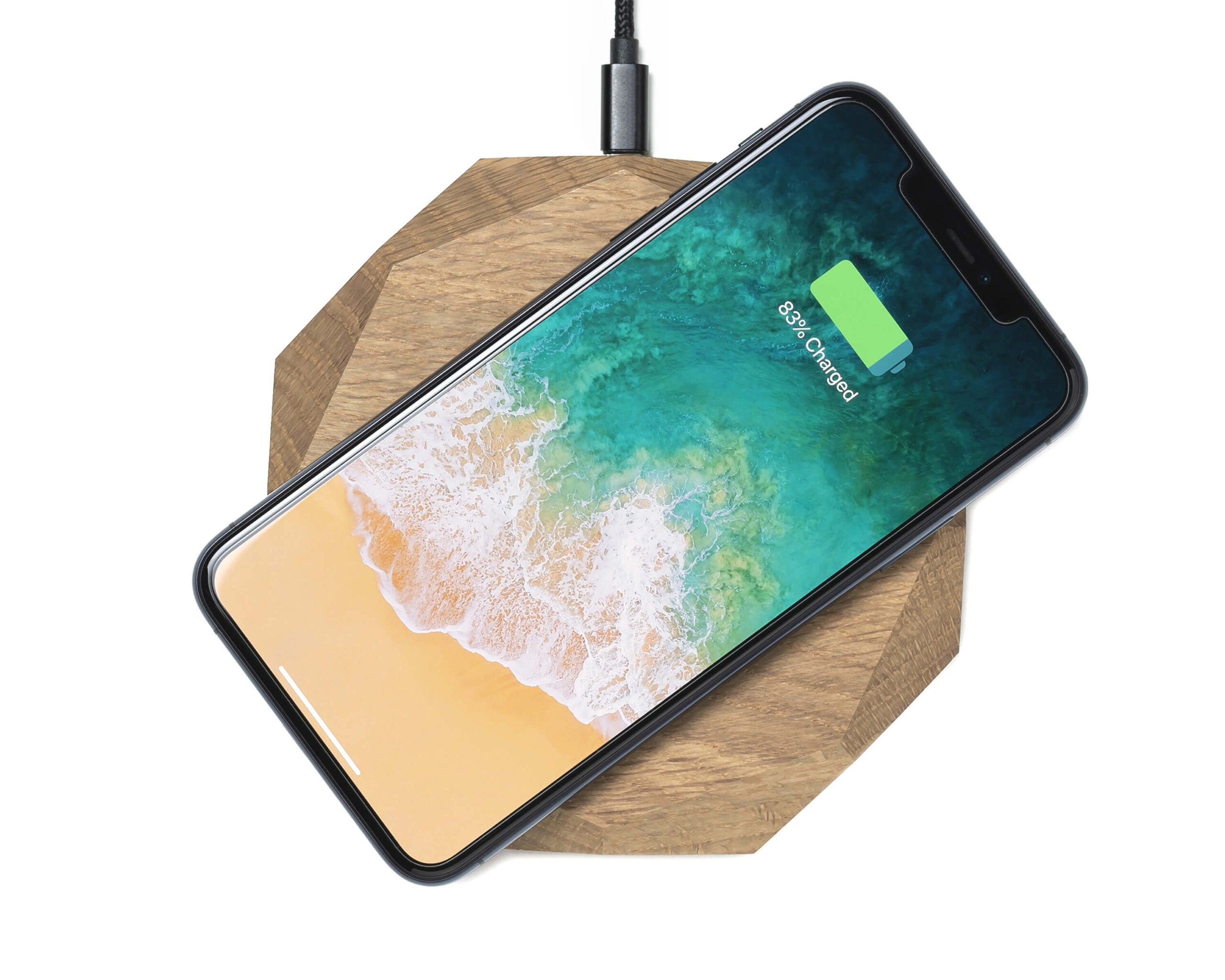 wireless charger geometric oak oakywood 1