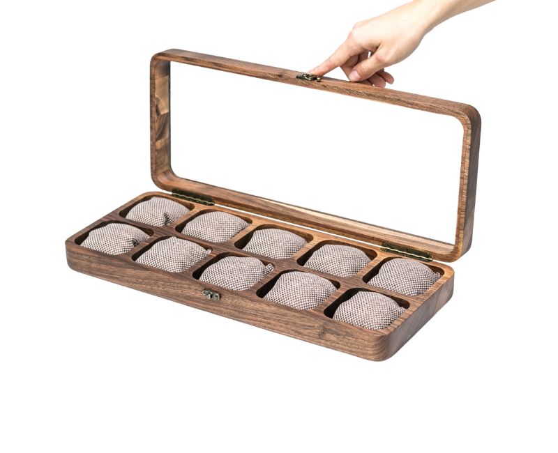 wooden amsterdam watch box with glass walnut (14)
