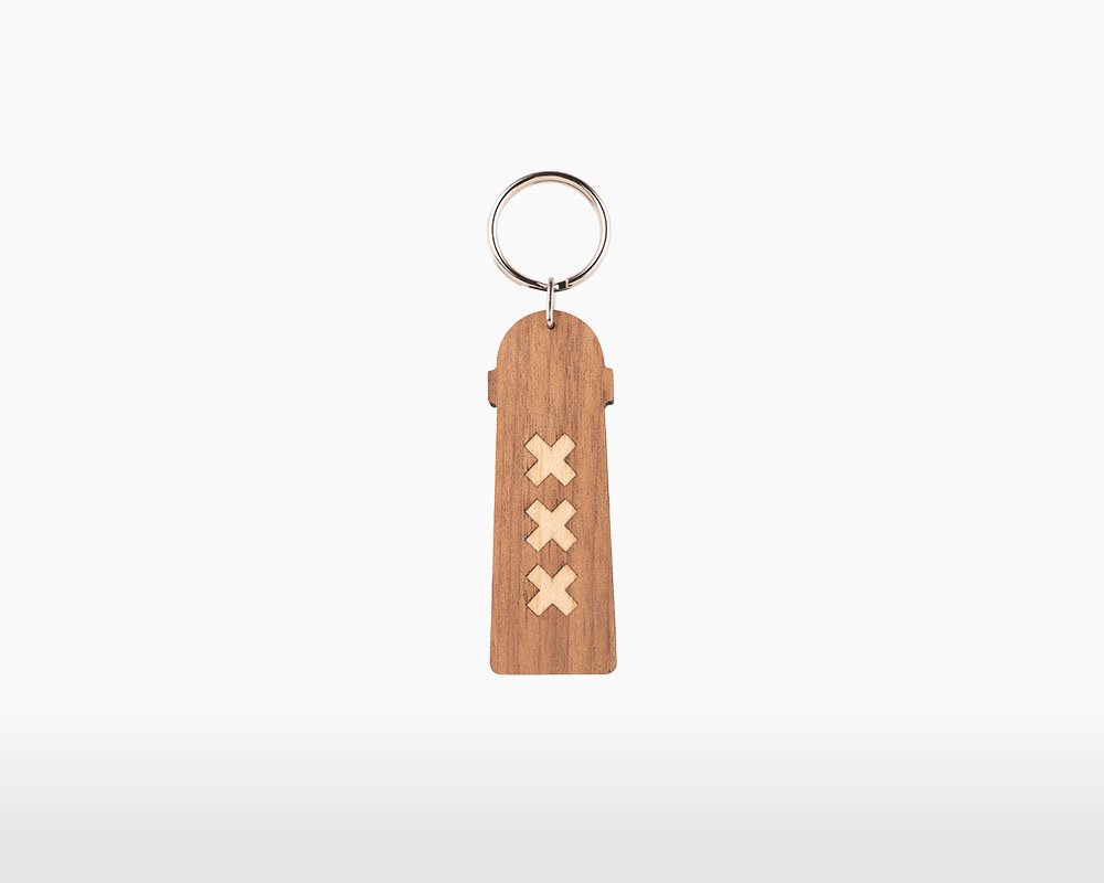 wooden keychain amsterdam amsterdammertje pole walnut maple wood characteristic netherlands on webshop wooden amsterdam.jpg.jpg