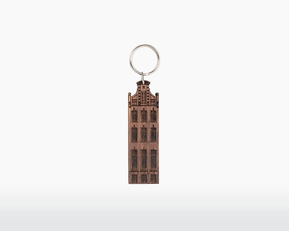 wooden keychain amsterdam keizersgracht walnut wood natural historical dutch buildings on webshop wooden amsterdam.jpg.jpg