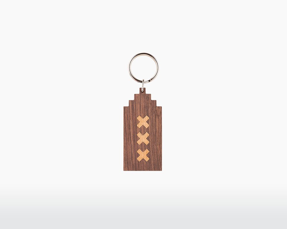 wooden keychain amsterdam stepped gable canal house walnut maple wood on webshop wooden amsterdam.jpg.jpg