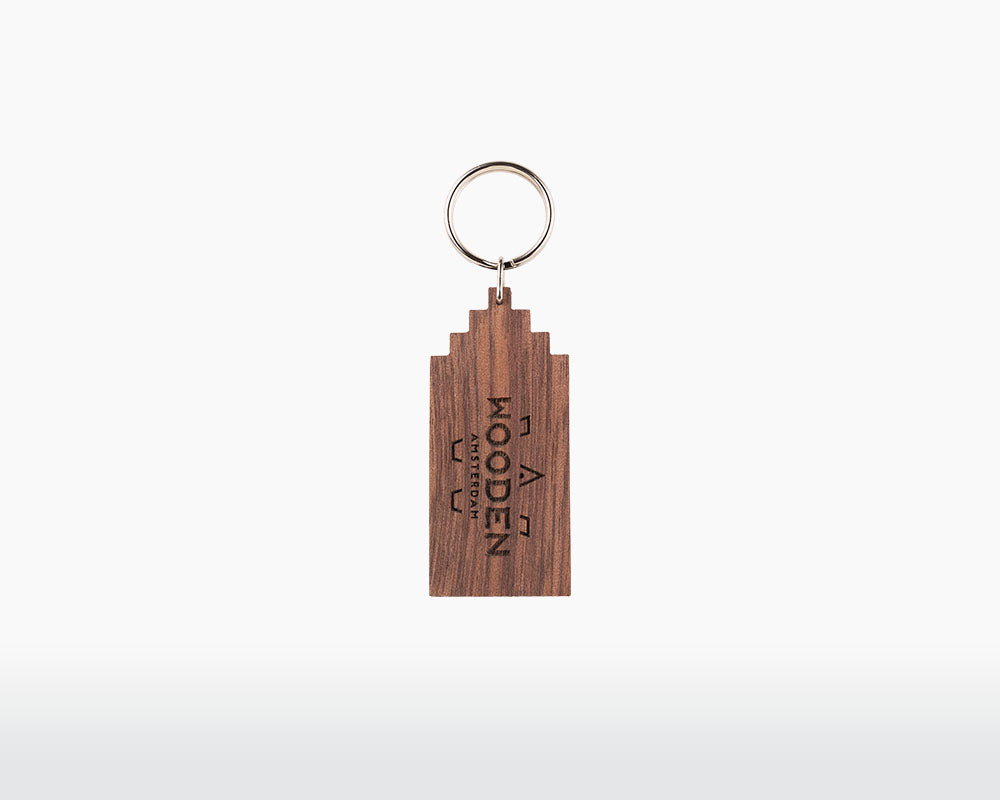 wooden keychain amsterdam stepped gable walnut back engravure detail on webshop wooden amsterdam.jpg.jpg