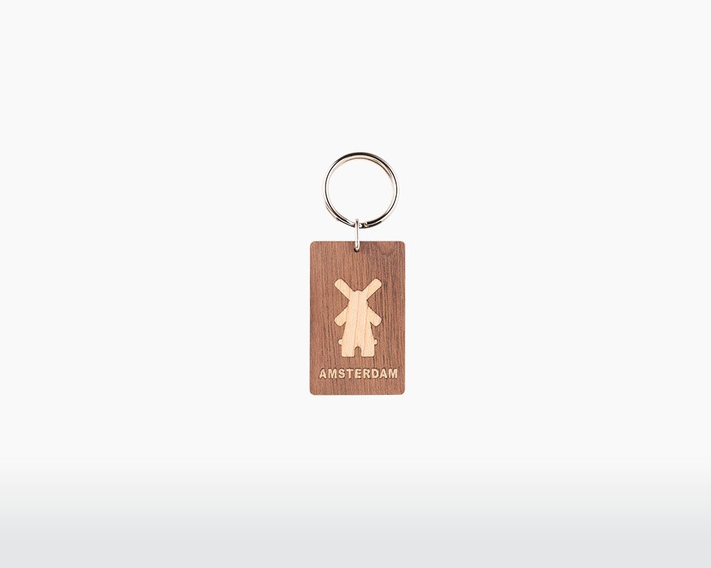 wooden keychain amsterdam windmill walnut wood maple inlay typical dutch tradition water on webshop wooden amsterdam.jpg.jpg
