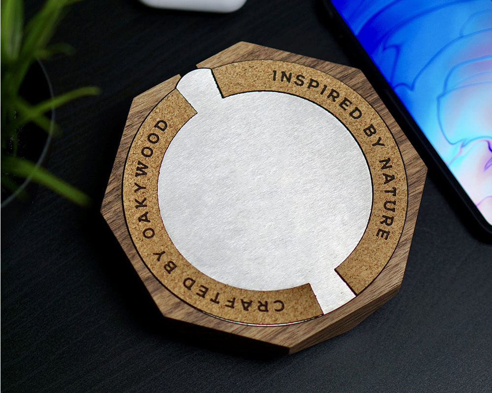 wooden wireless charger oakywood walnut bottom nature gadget home on webshop wooden amsterdam.jpg