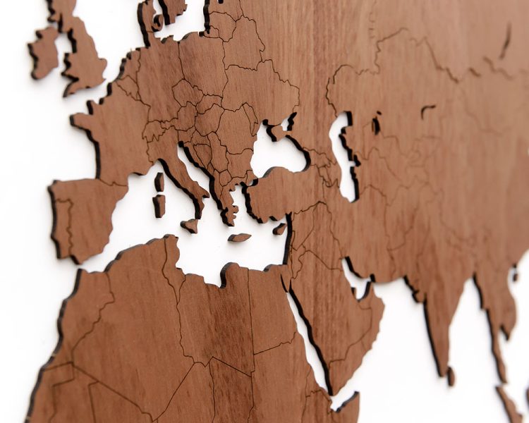 Houten Wereldkaart - DIY - 3 Houtsoorten