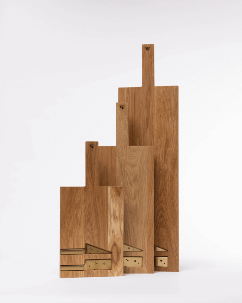 woodsea cheese boards with knives oak large medium small set