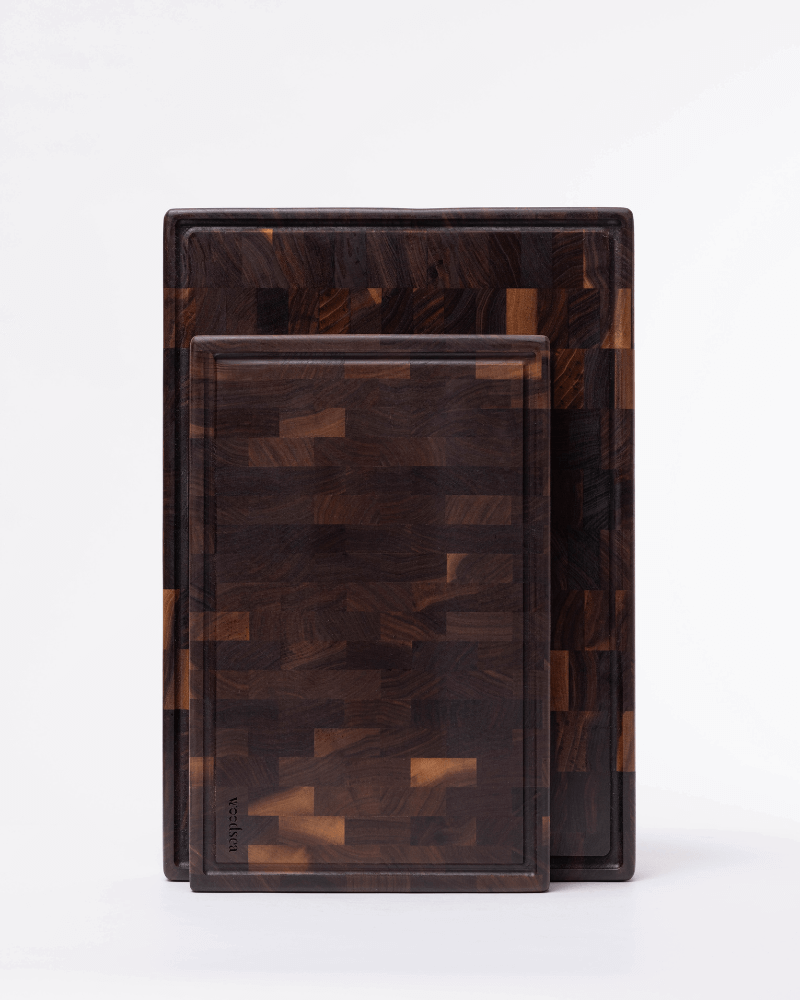 woodsea cutting board woodstone rectangular walnut medium and large set