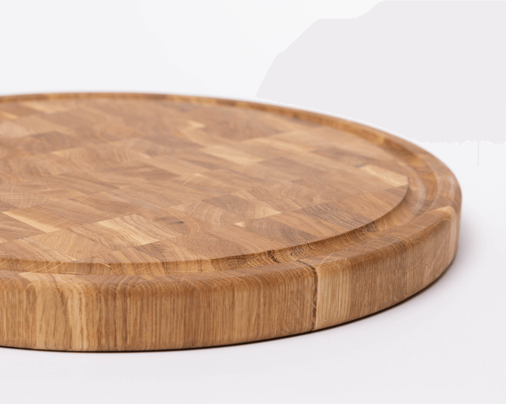 woodsea cutting board woodstone round oak 42 3 5 cm close up