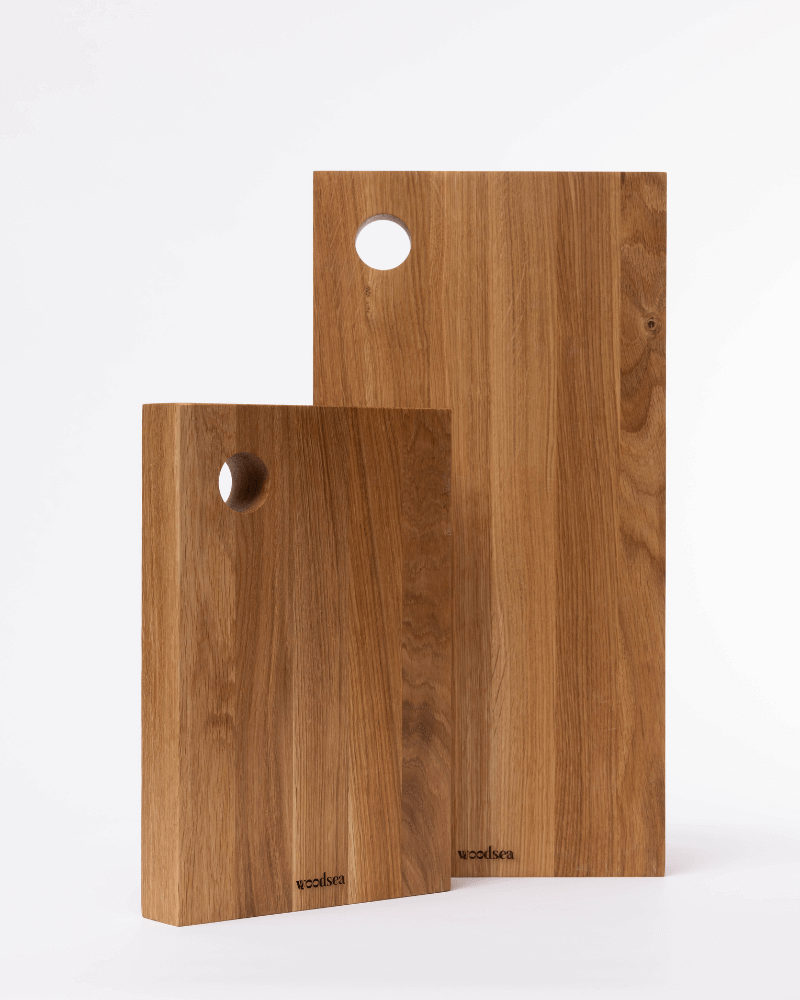 woodsea cutting boards block oak medium and large set of 2