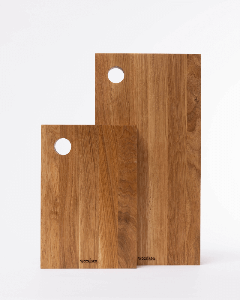 woodsea cutting boards block oak medium large set of 2