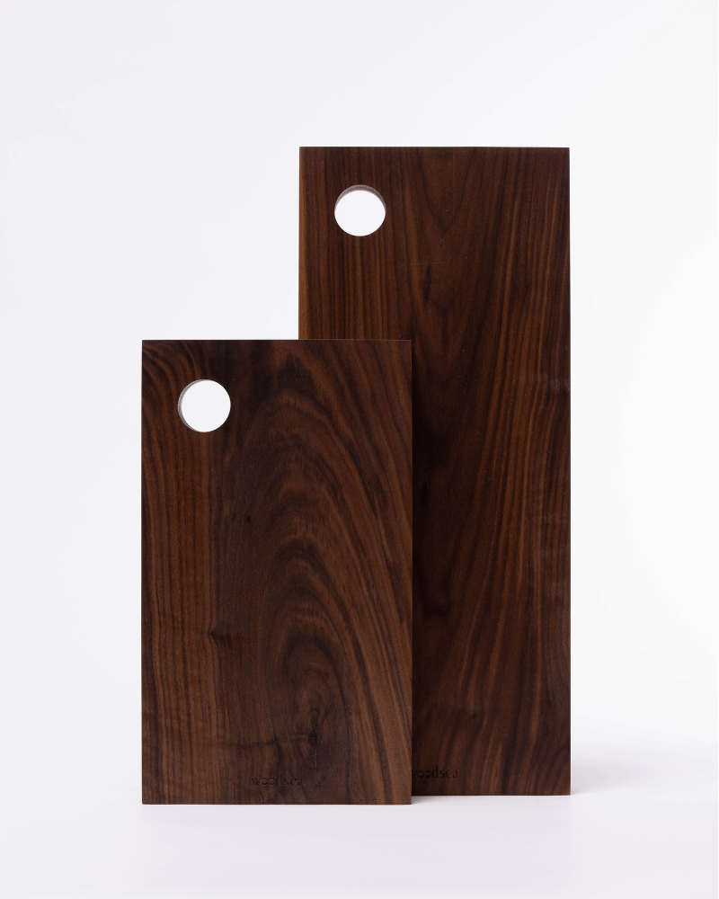 woodsea cutting boards block walnut medium large set of 2