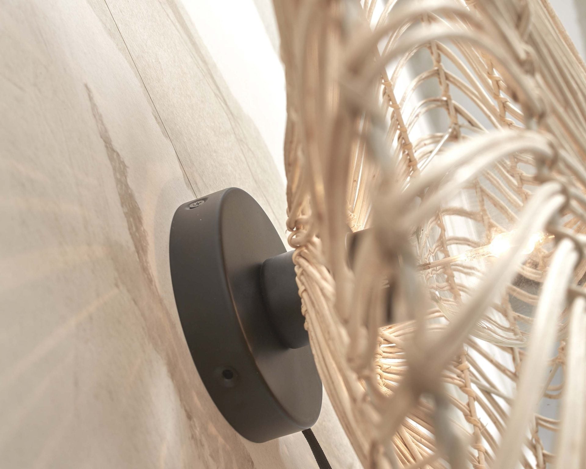 Wandlamp - ZANZIBAR - Rotan / Plat